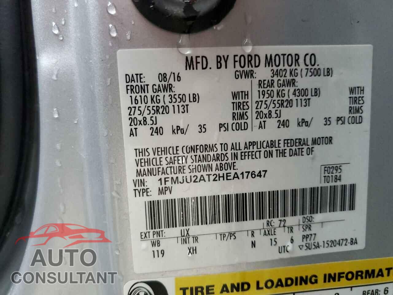 FORD EXPEDITION 2017 - 1FMJU2AT2HEA17647