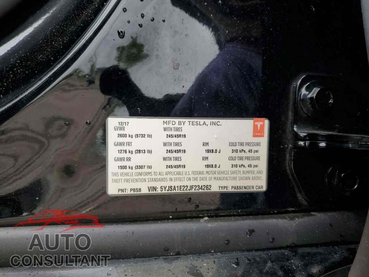 TESLA MODEL S 2018 - 5YJSA1E22JF234262