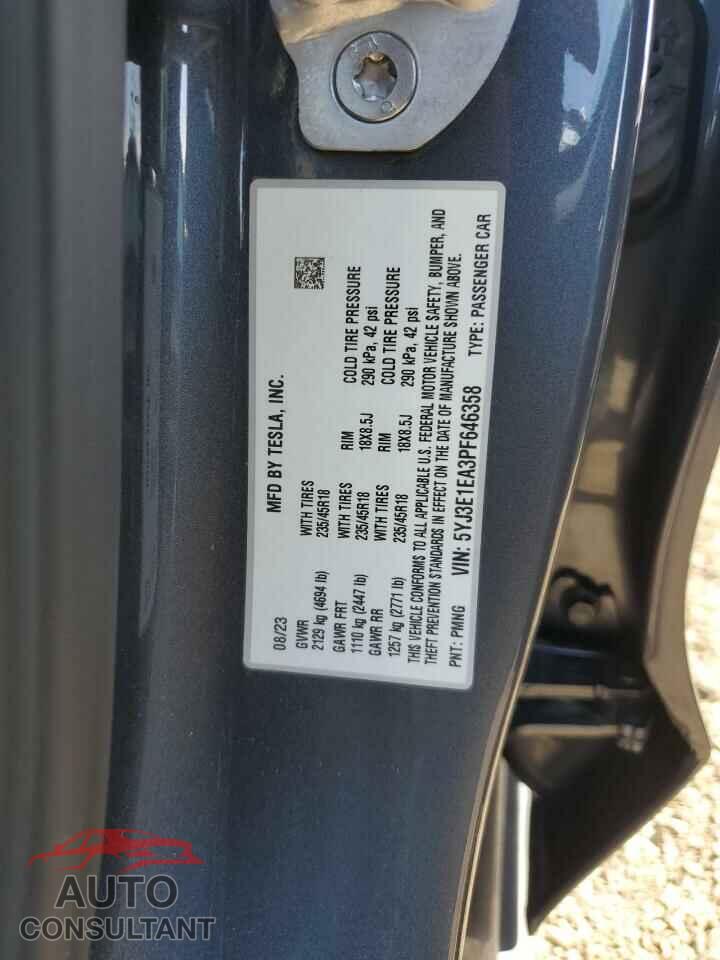 TESLA MODEL 3 2023 - 5YJ3E1EA3PF646358