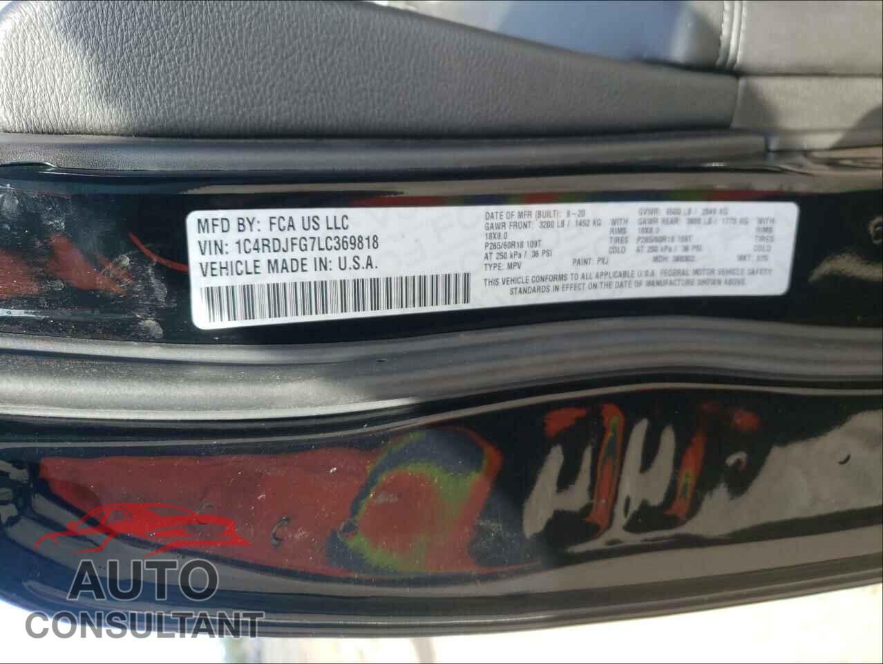 DODGE DURANGO 2020 - 1C4RDJFG7LC369818