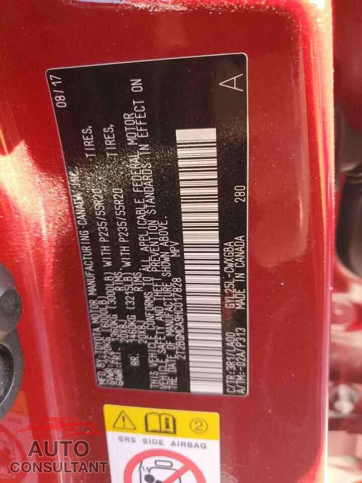 LEXUS RX450 2017 - 2T2BGMCA9HC017828