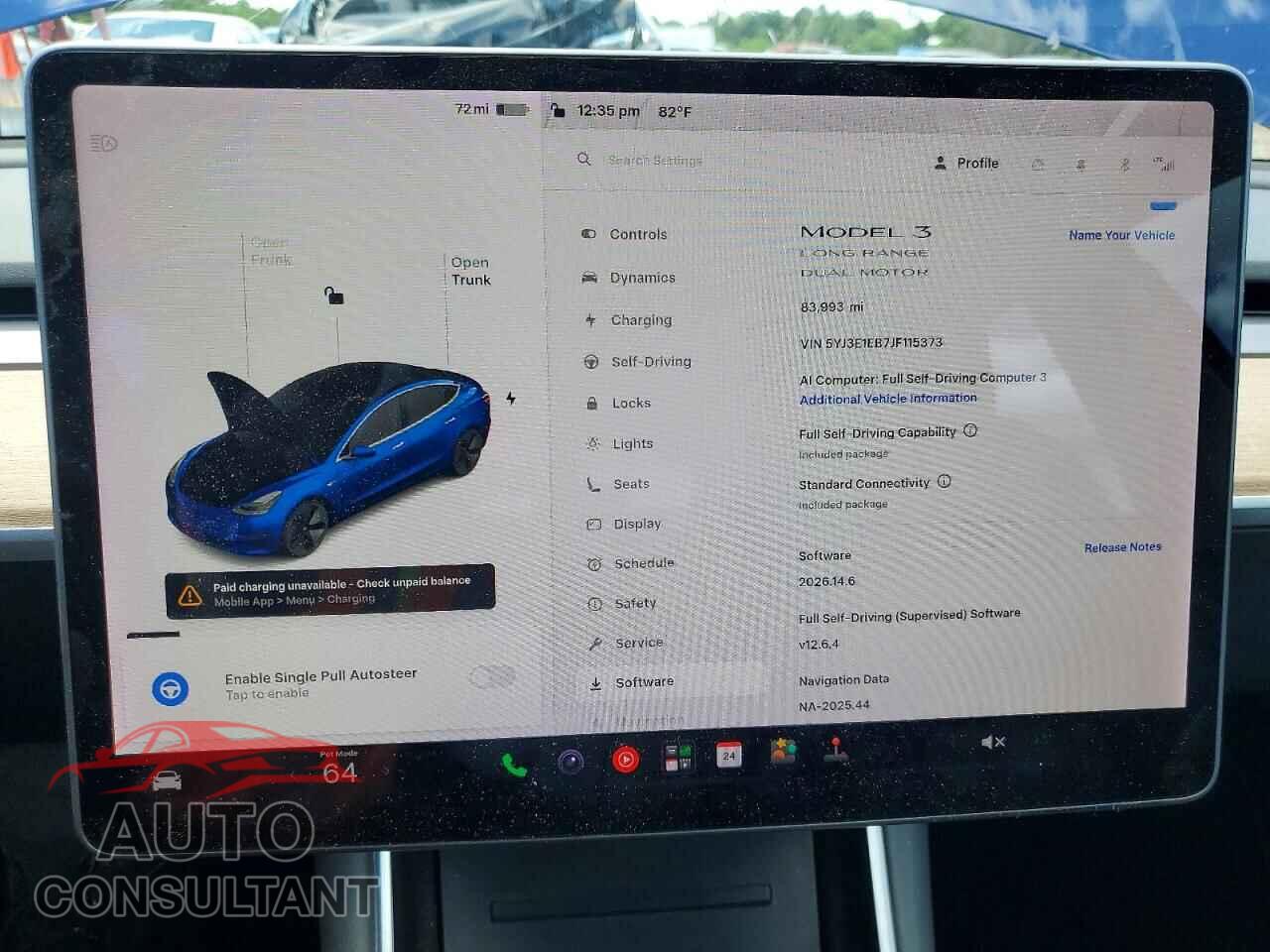 TESLA MODEL 3 2018 - 5YJ3E1EB7JF115373