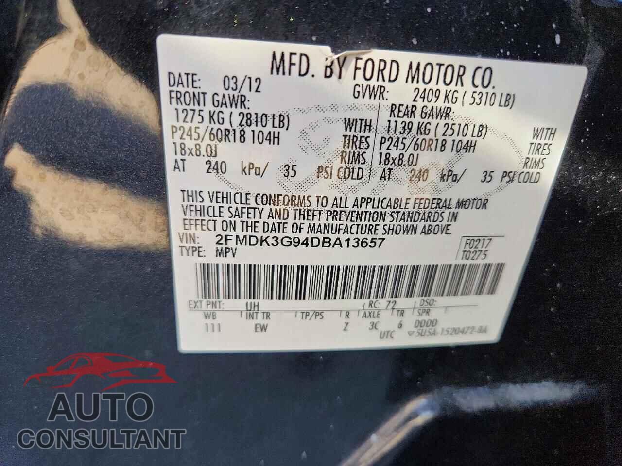 FORD EDGE 2013 - 2FMDK3G94DBA13657
