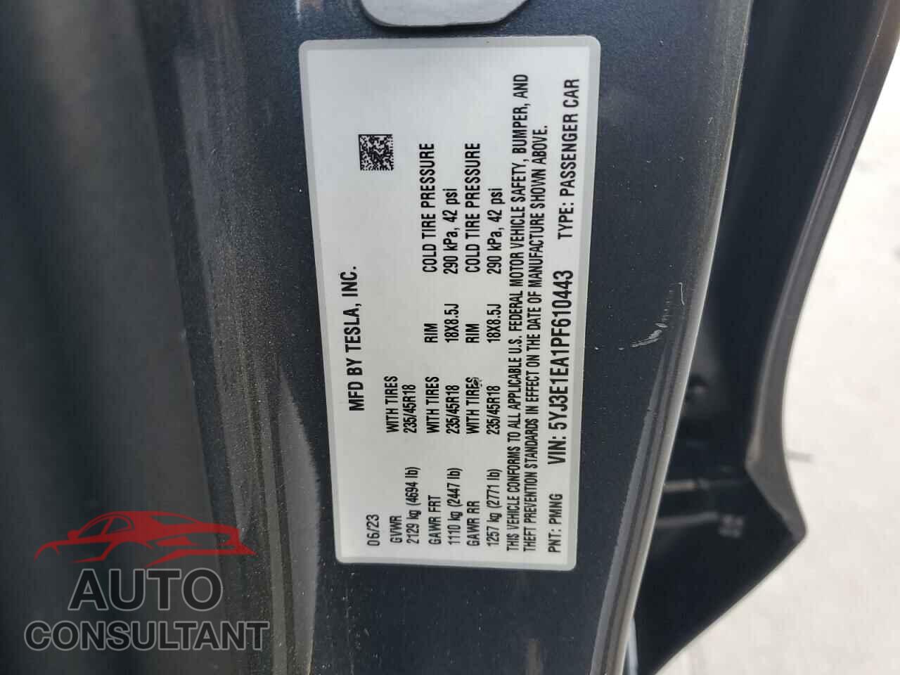 TESLA MODEL 3 2023 - 5YJ3E1EA1PF610443