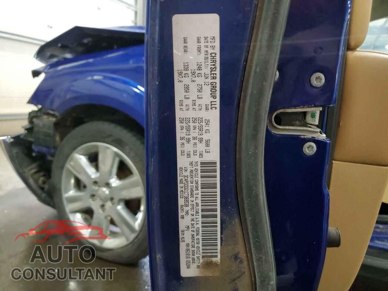 DODGE JOURNEY 2012 - 3C4PDDDG1CT369538