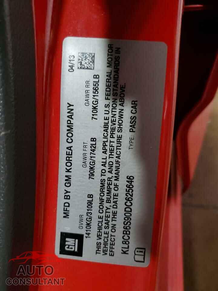CHEVROLET SPARK 2013 - KL8CB6S90DC625646
