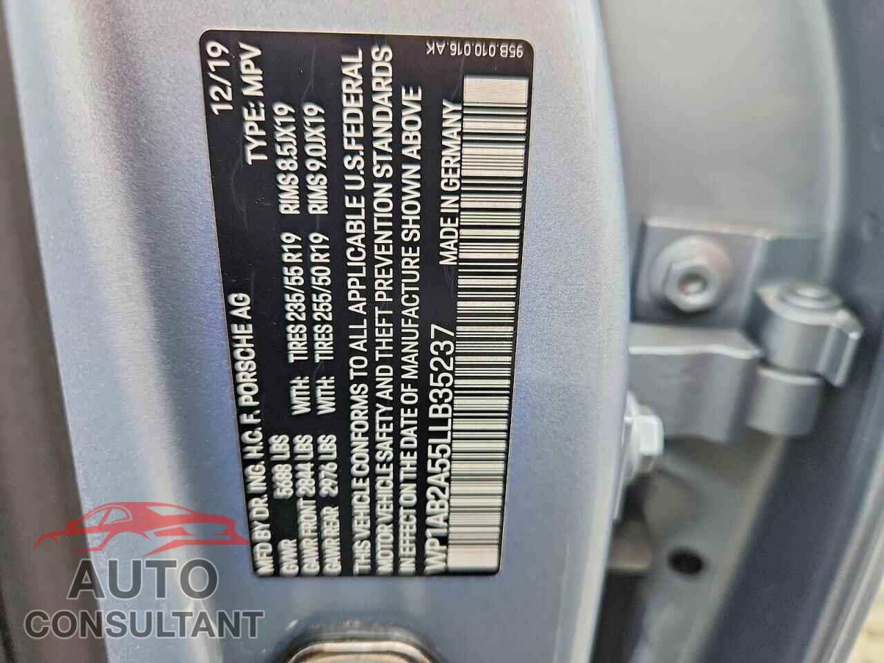 PORSCHE MACAN 2020 - WP1AB2A55LLB35237