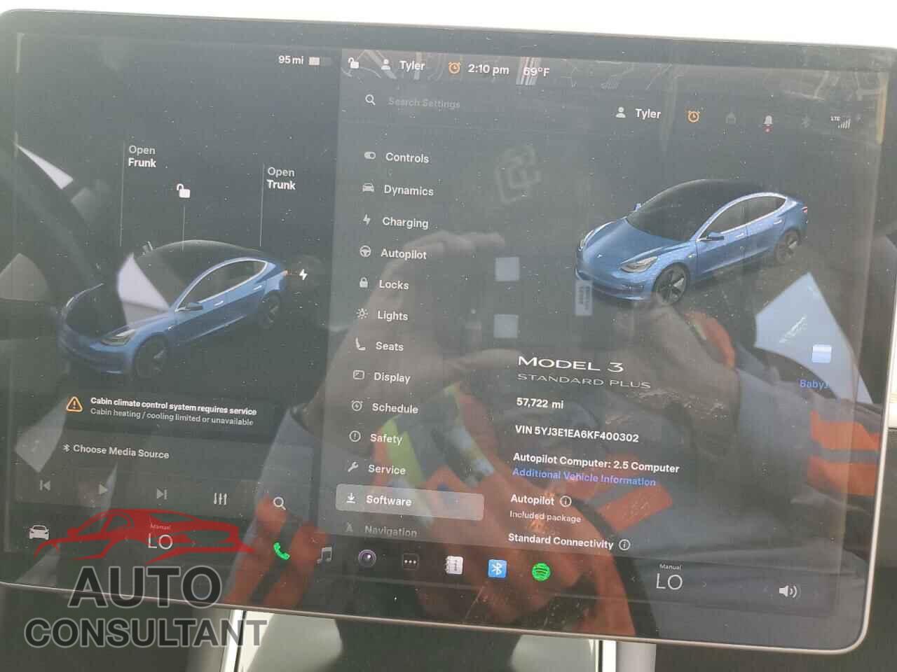 TESLA MODEL 3 2019 - 5YJ3E1EA6KF400302