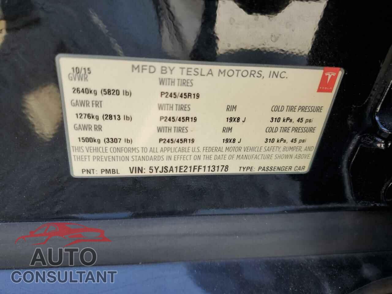 TESLA MODEL S 2015 - 5YJSA1E21FF113178
