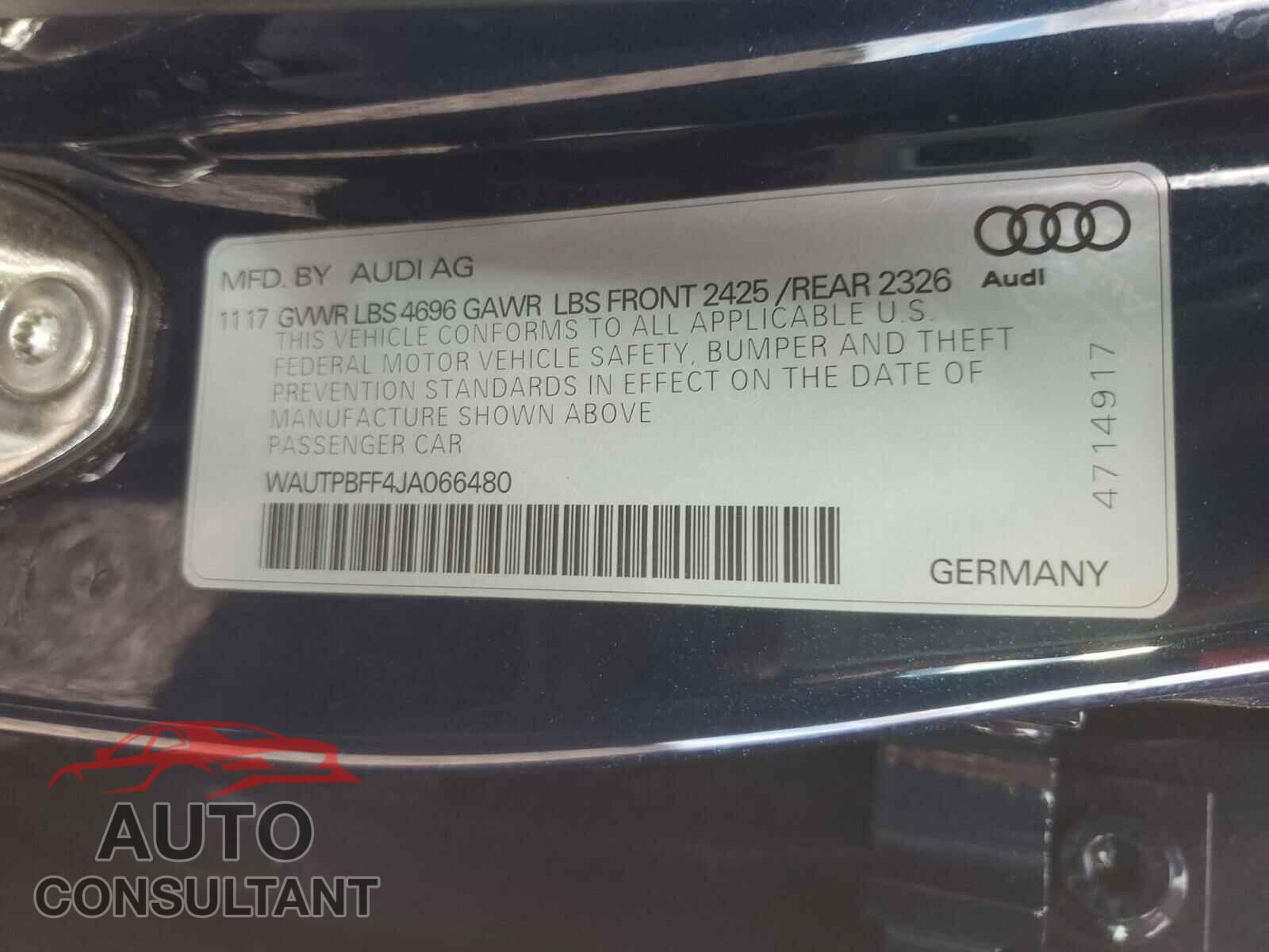 AUDI A3 2018 - WAUTPBFF4JA066480