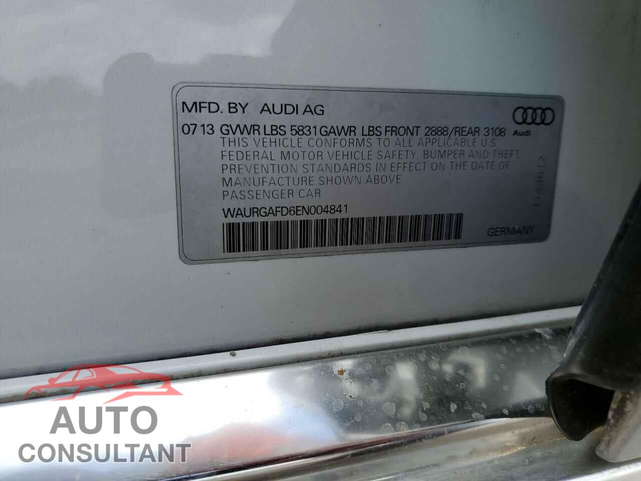 AUDI A8 2014 - WAURGAFD6EN004841