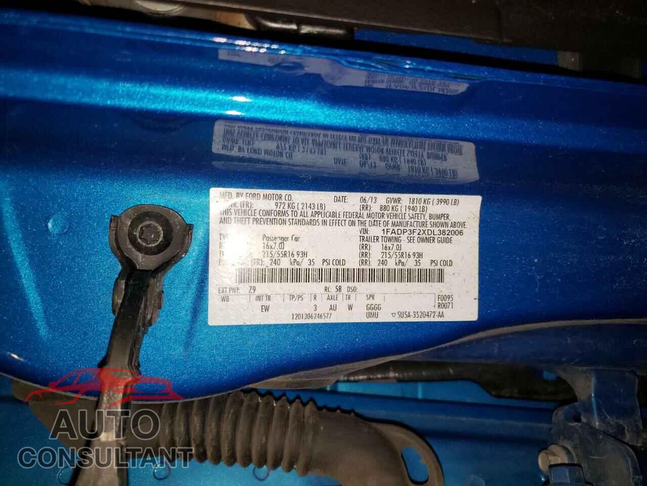 FORD FOCUS 2013 - 1FADP3F2XDL382006