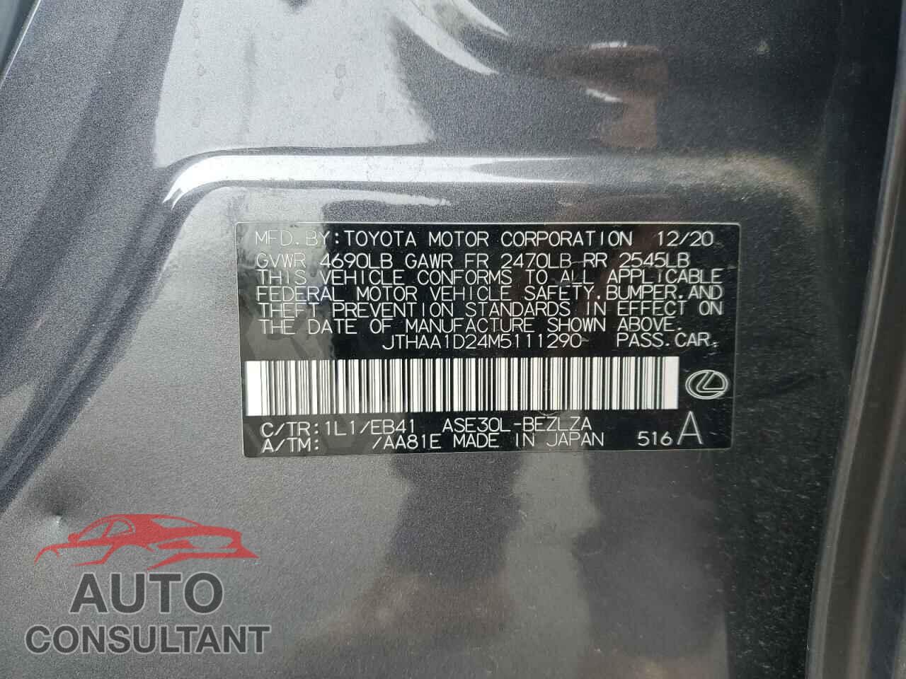 LEXUS IS 2021 - JTHAA1D24M5111290