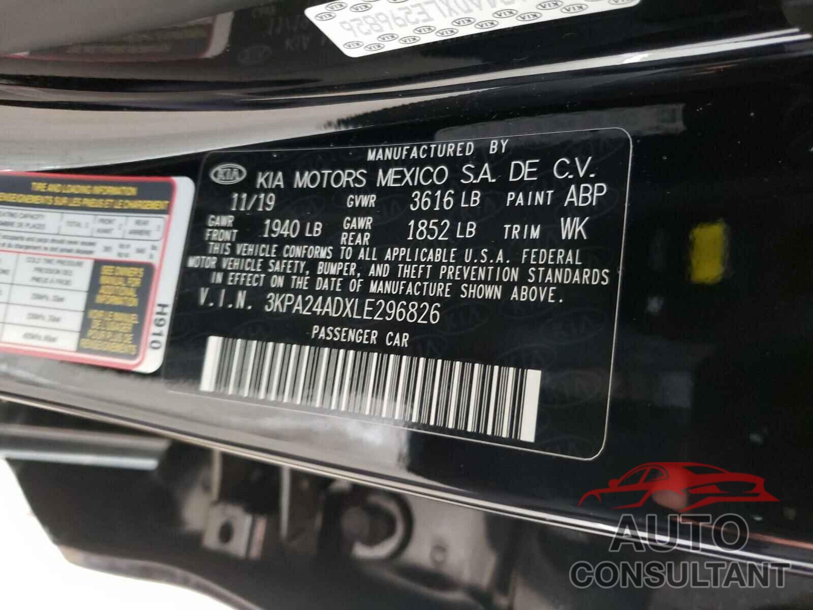 KIA RIO 2020 - 3KPA24ADXLE296826