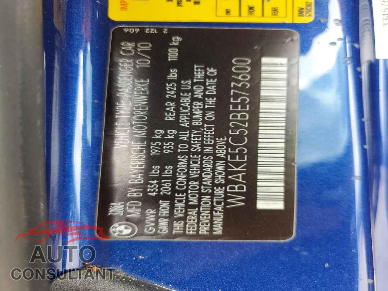 BMW 3 SERIES 2011 - WBAKE5C52BE573600