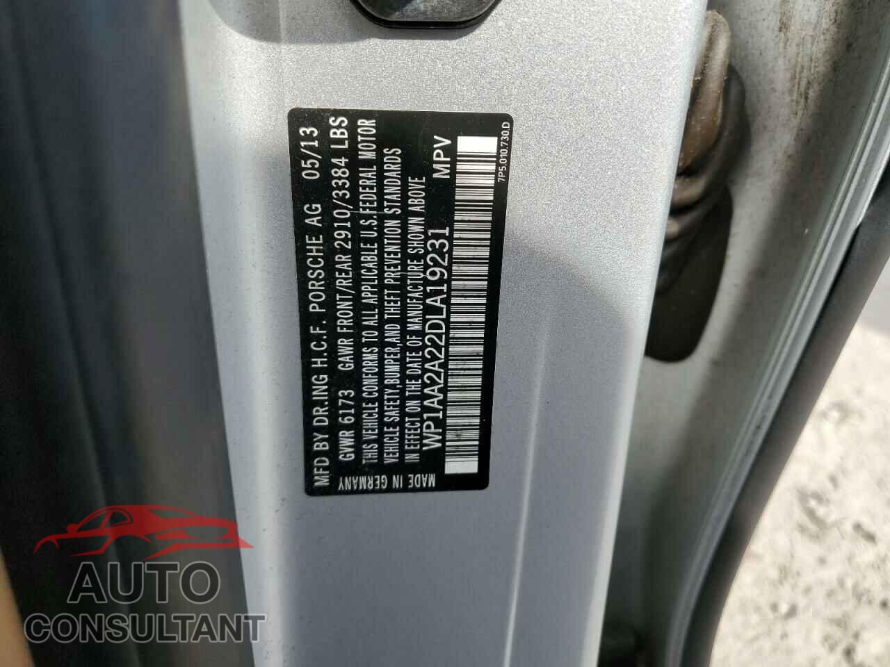 PORSCHE CAYENNE 2013 - WP1AA2A22DLA19231