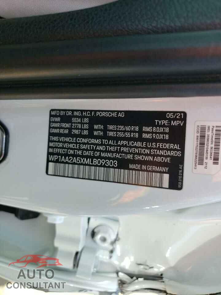 PORSCHE MACAN 2021 - WP1AA2A5XMLB09303
