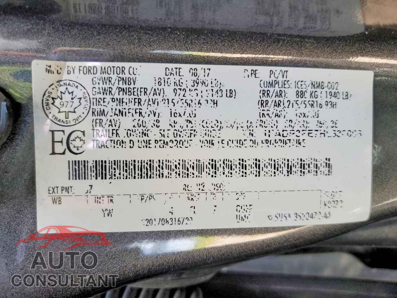 FORD FOCUS 2017 - 1FADP3FE7HL330008