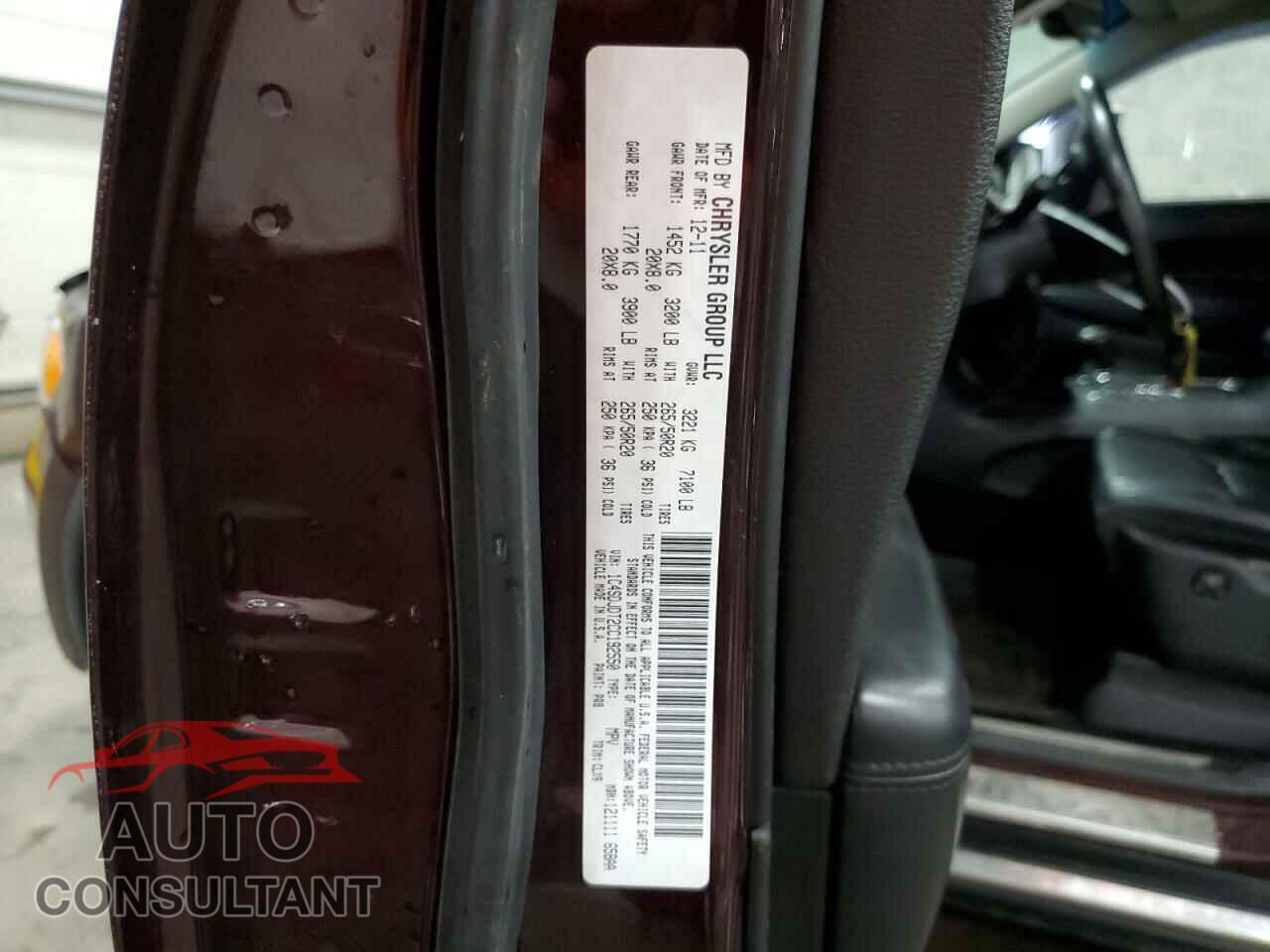 DODGE DURANGO 2012 - 1C4SDJDT2CC192550