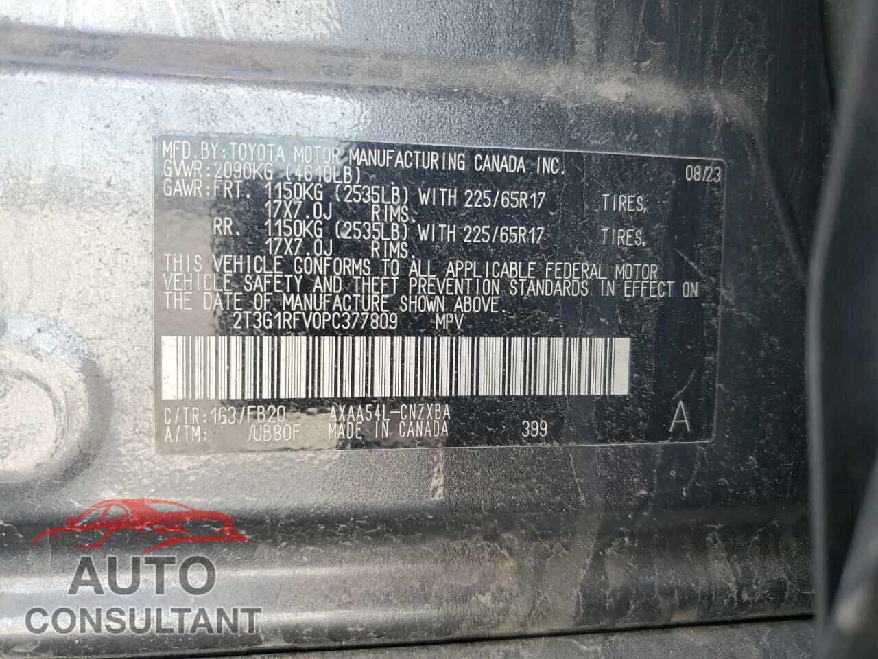 TOYOTA RAV4 2023 - 2T3G1RFV0PC377809
