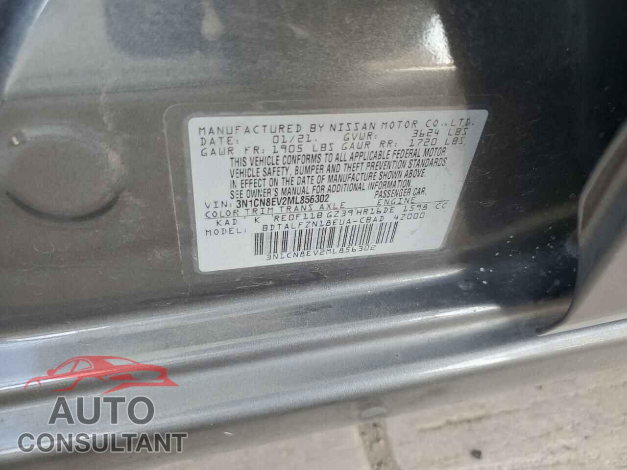 NISSAN VERSA 2021 - 3N1CN8EV2ML856302