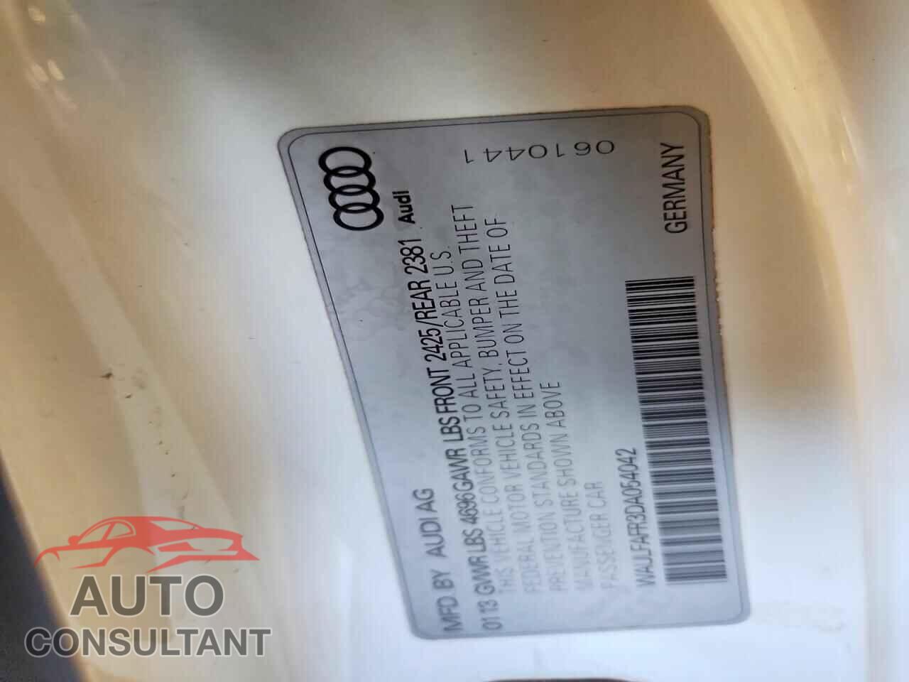 AUDI A5 2013 - WAULFAFR3DA054042