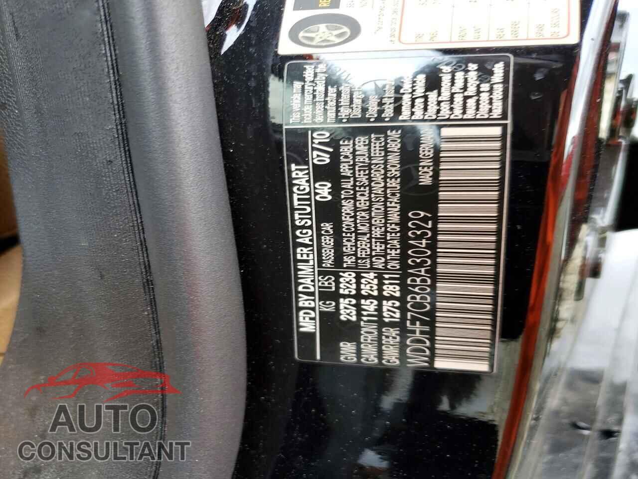 MERCEDES-BENZ E-CLASS 2011 - WDDHF7CB6BA304329