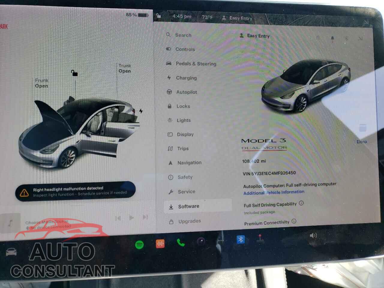TESLA MODEL 3 2021 - 5YJ3E1EC4MF926450