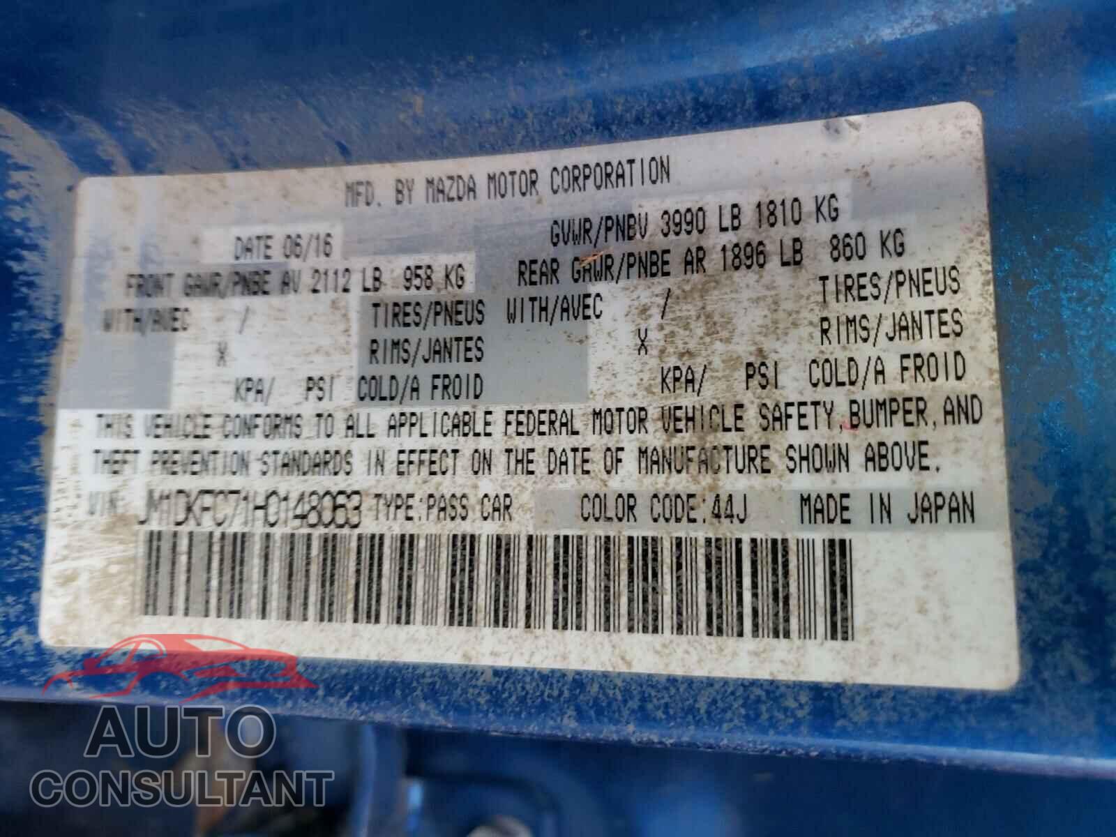 MAZDA CX-3 2017 - JM1DKFC71H0148063