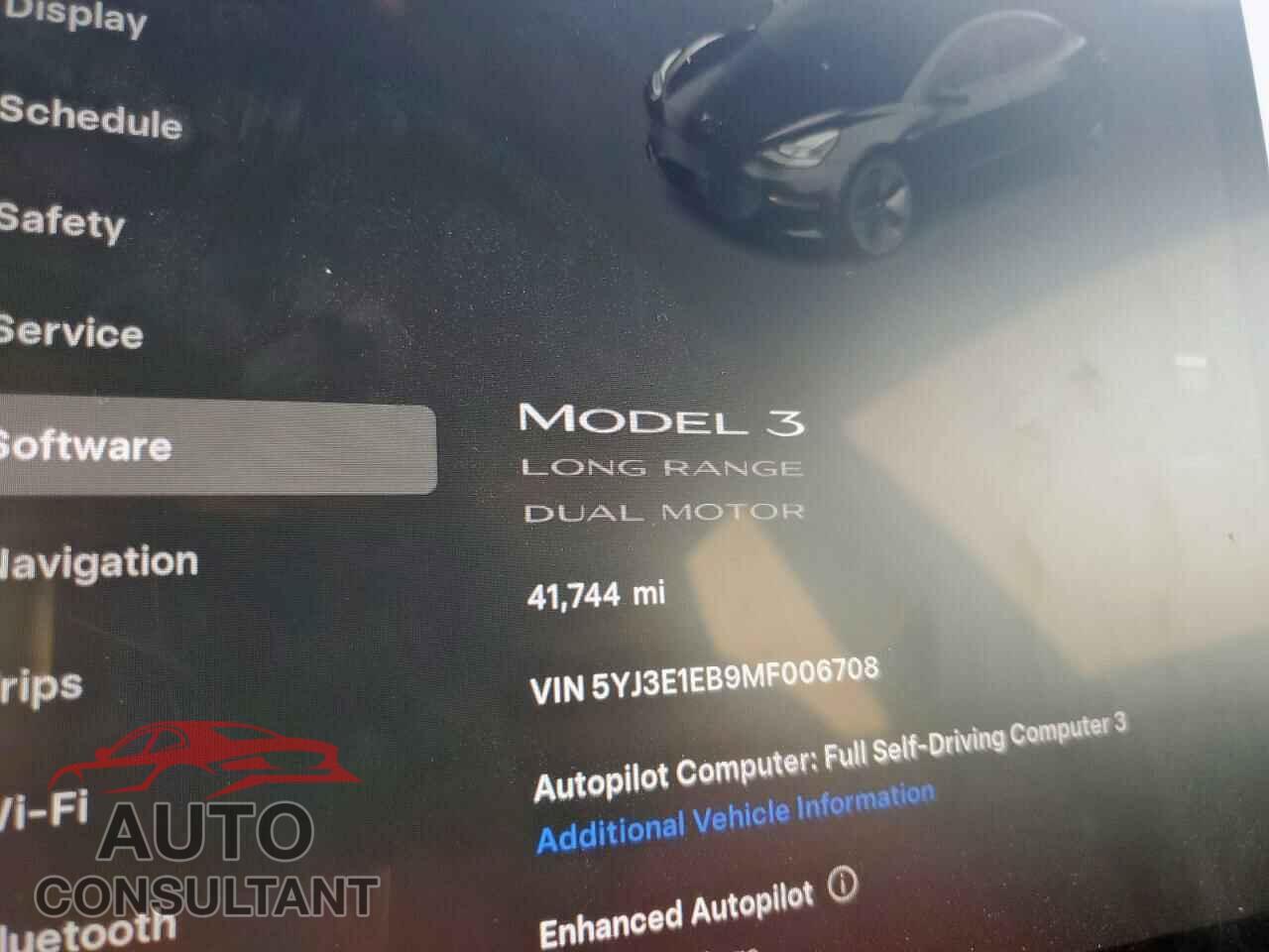 TESLA MODEL 3 2021 - 5YJ3E1EB9MF006708