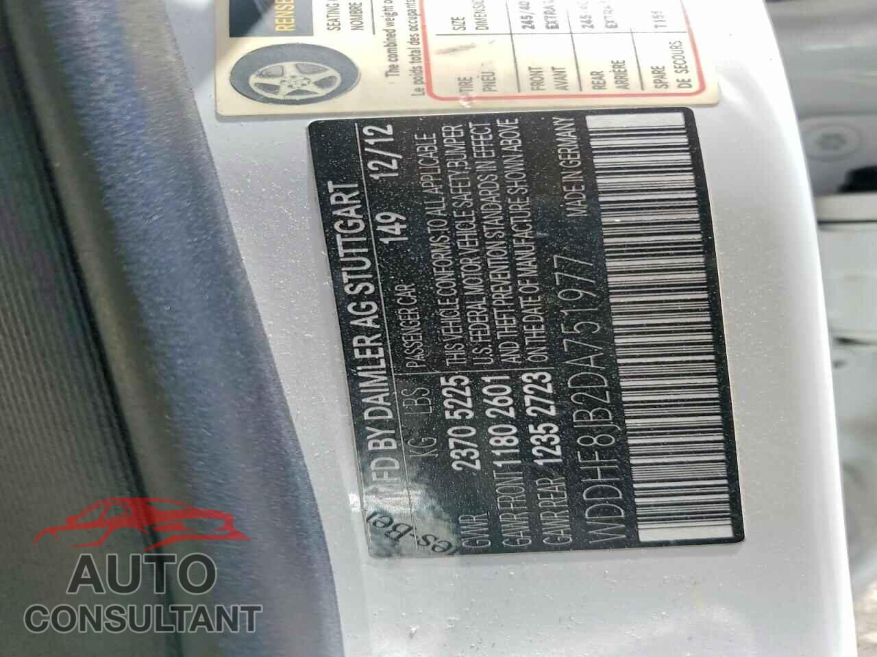 MERCEDES-BENZ E-CLASS 2013 - WDDHF8JB2DA751977