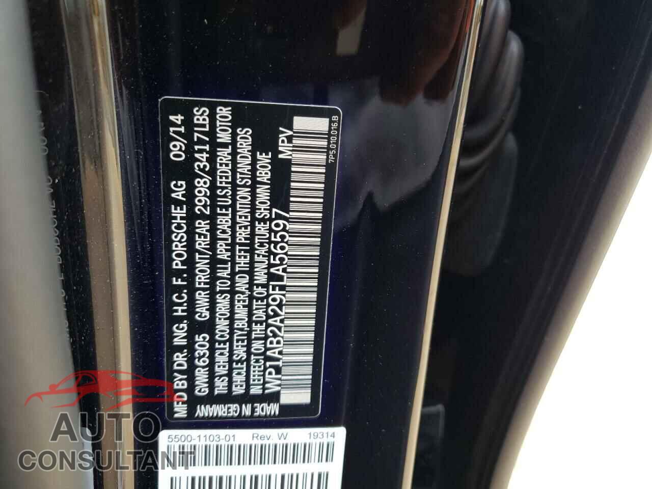 PORSCHE CAYENNE 2015 - WP1AB2A29FLA56597