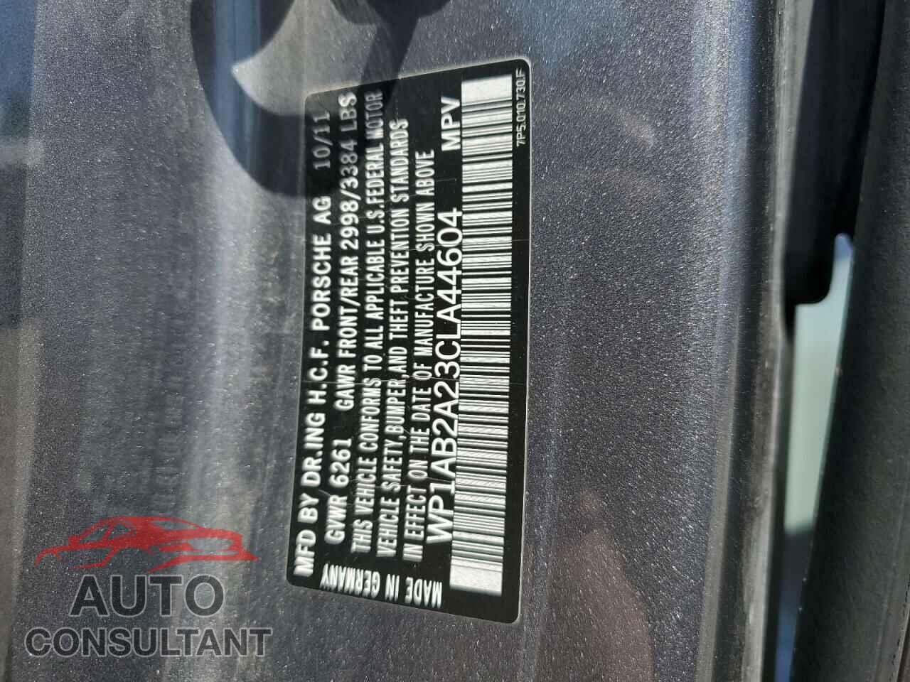 PORSCHE CAYENNE 2012 - WP1AB2A23CLA44604