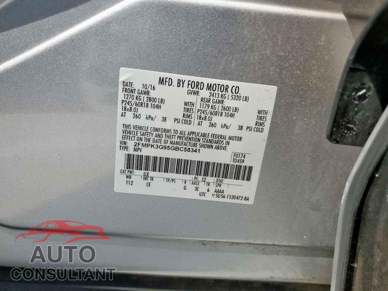 FORD EDGE 2016 - 2FMPK3G95GBC58341