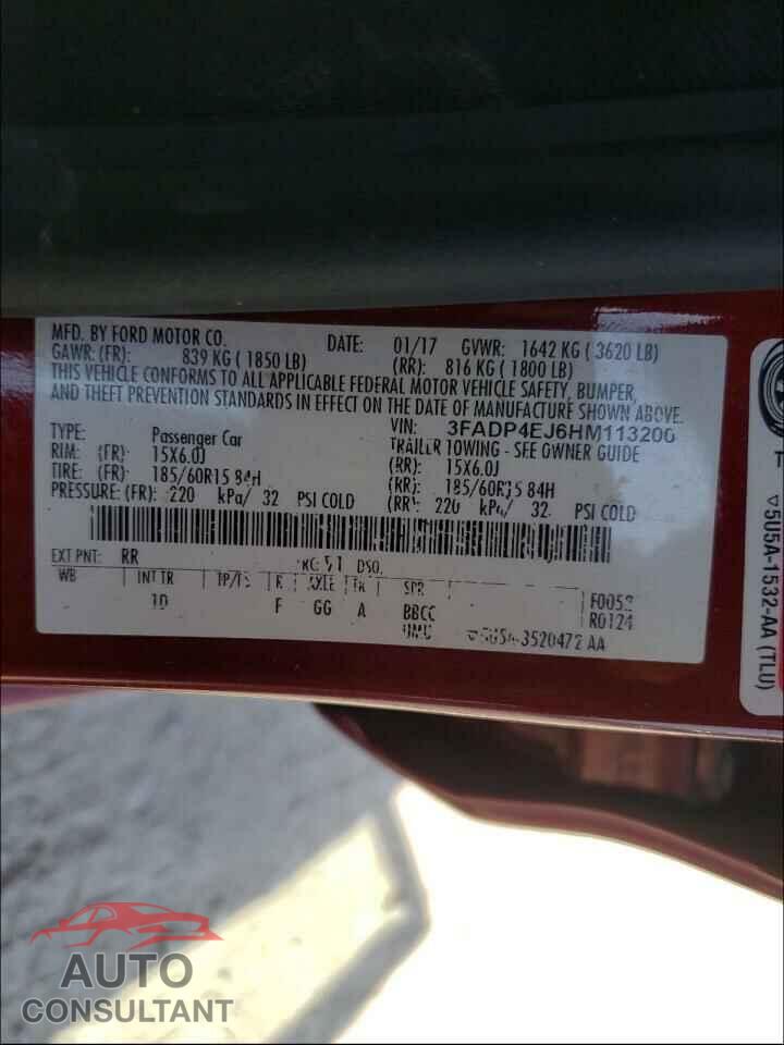 FORD FIESTA 2017 - 3FADP4EJ6HM113200