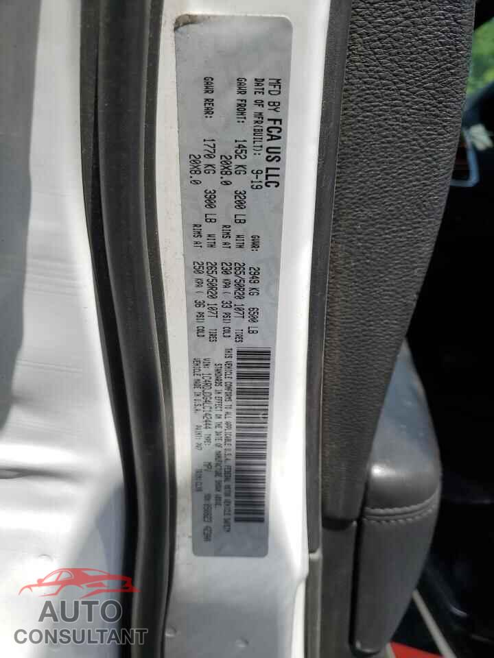 DODGE DURANGO 2020 - 1C4RDJDG4LC142444