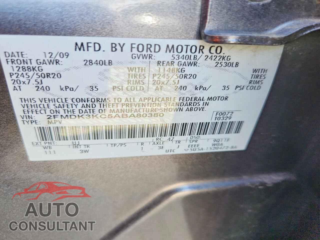 FORD EDGE 2010 - 2FMDK3KC5ABA80380