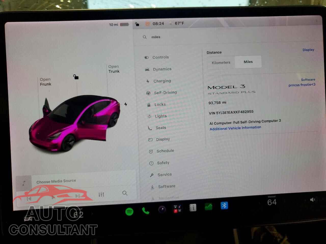 TESLA MODEL 3 2019 - 5YJ3E1EAXKF482955