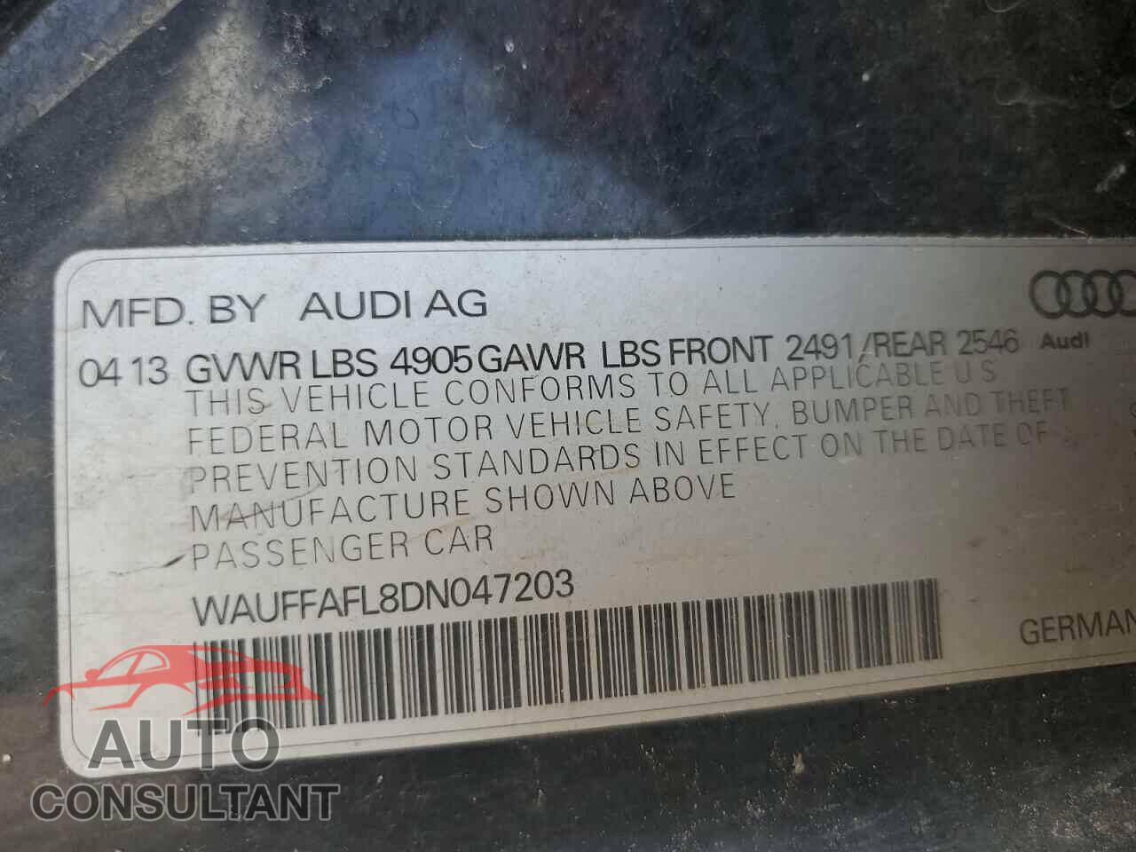 AUDI A4 2017 - WAUFFAFL8DN047203