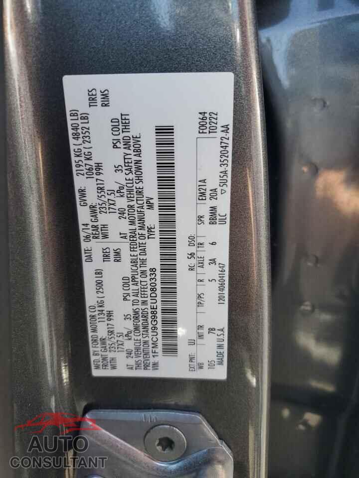 FORD ESCAPE 2014 - 1FMCU9G98EUD80338