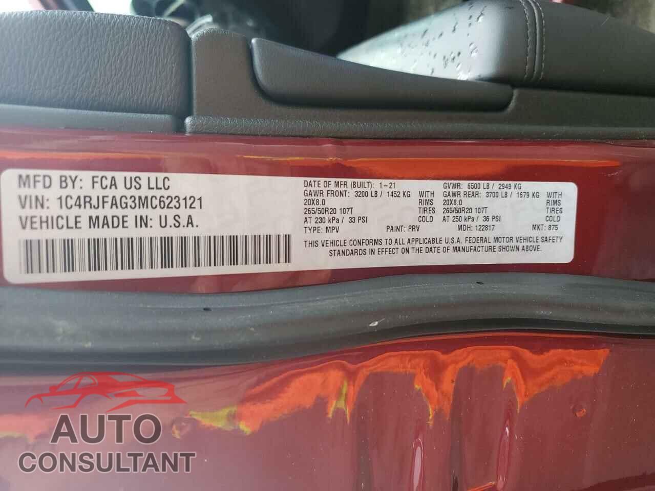 JEEP GRAND CHER 2021 - 1C4RJFAG3MC623121