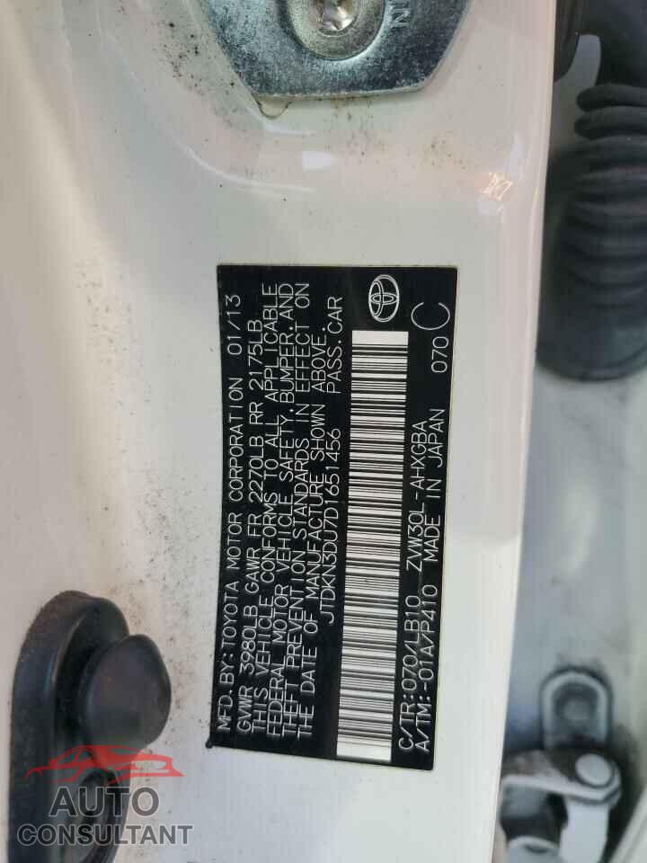 TOYOTA PRIUS 2013 - JTDKN3DU7D1651456