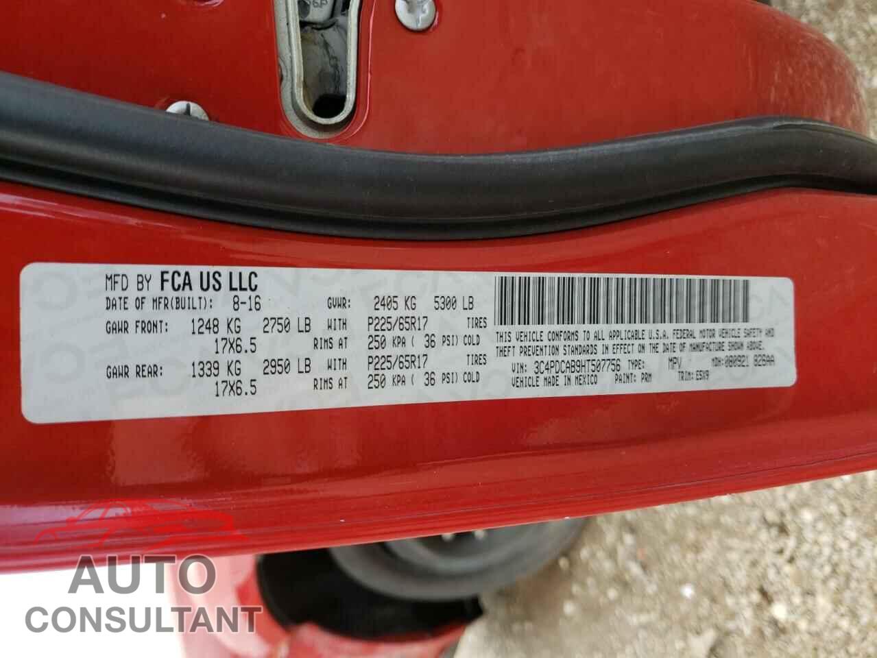 DODGE JOURNEY 2017 - 3C4PDCAB9HT507756