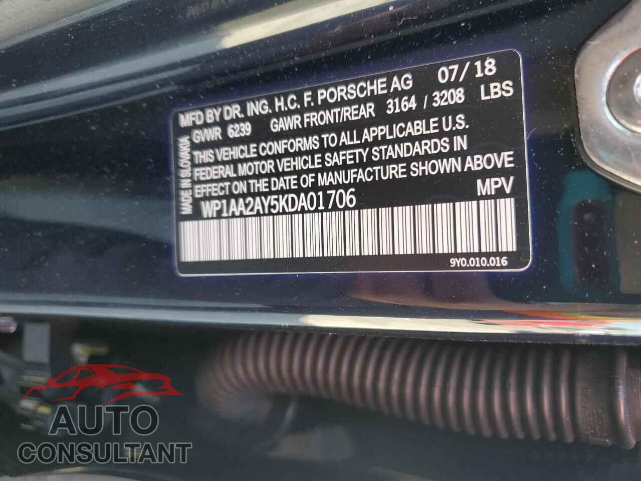 PORSCHE CAYENNE 2019 - WP1AA2AY5KDA01706