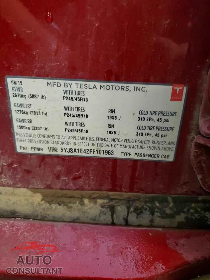 TESLA MODEL S 2015 - 5YJSA1E42FF101963