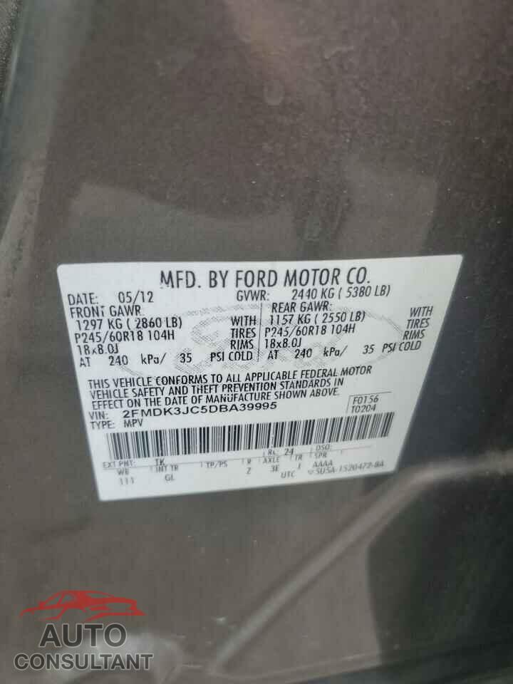 FORD EDGE 2013 - 2FMDK3JC5DBA39995
