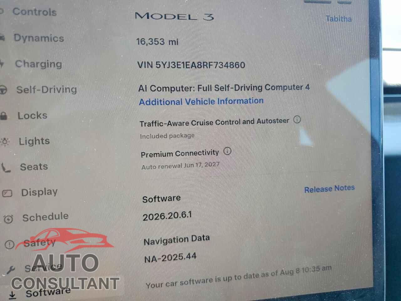 TESLA MODEL 3 2024 - 5YJ3E1EA8RF734860