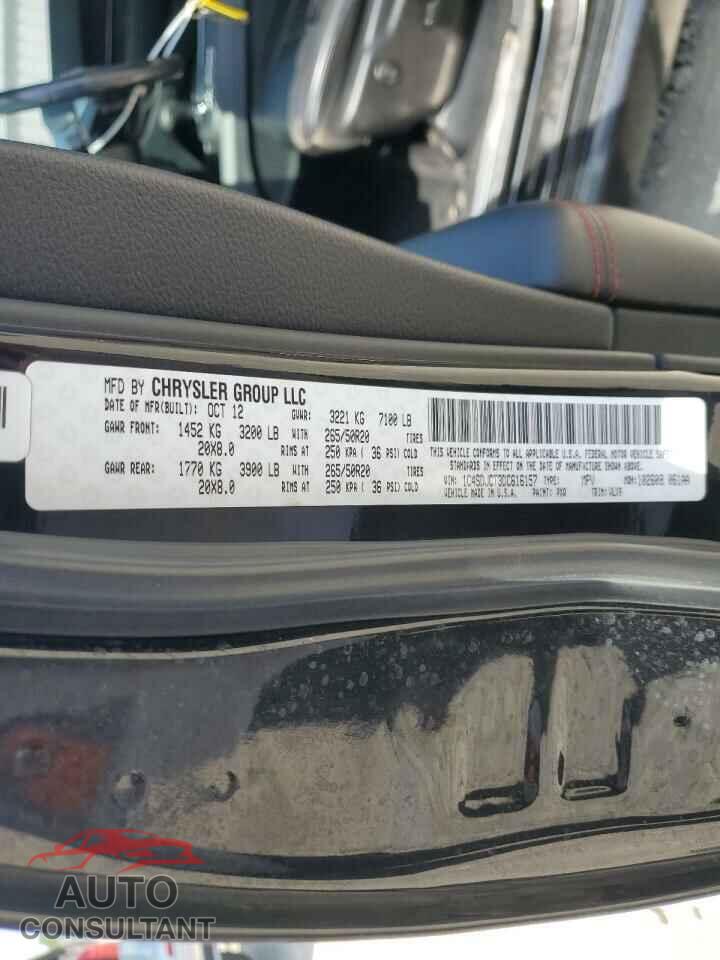 DODGE DURANGO 2013 - 1C4SDJCT3DC616157