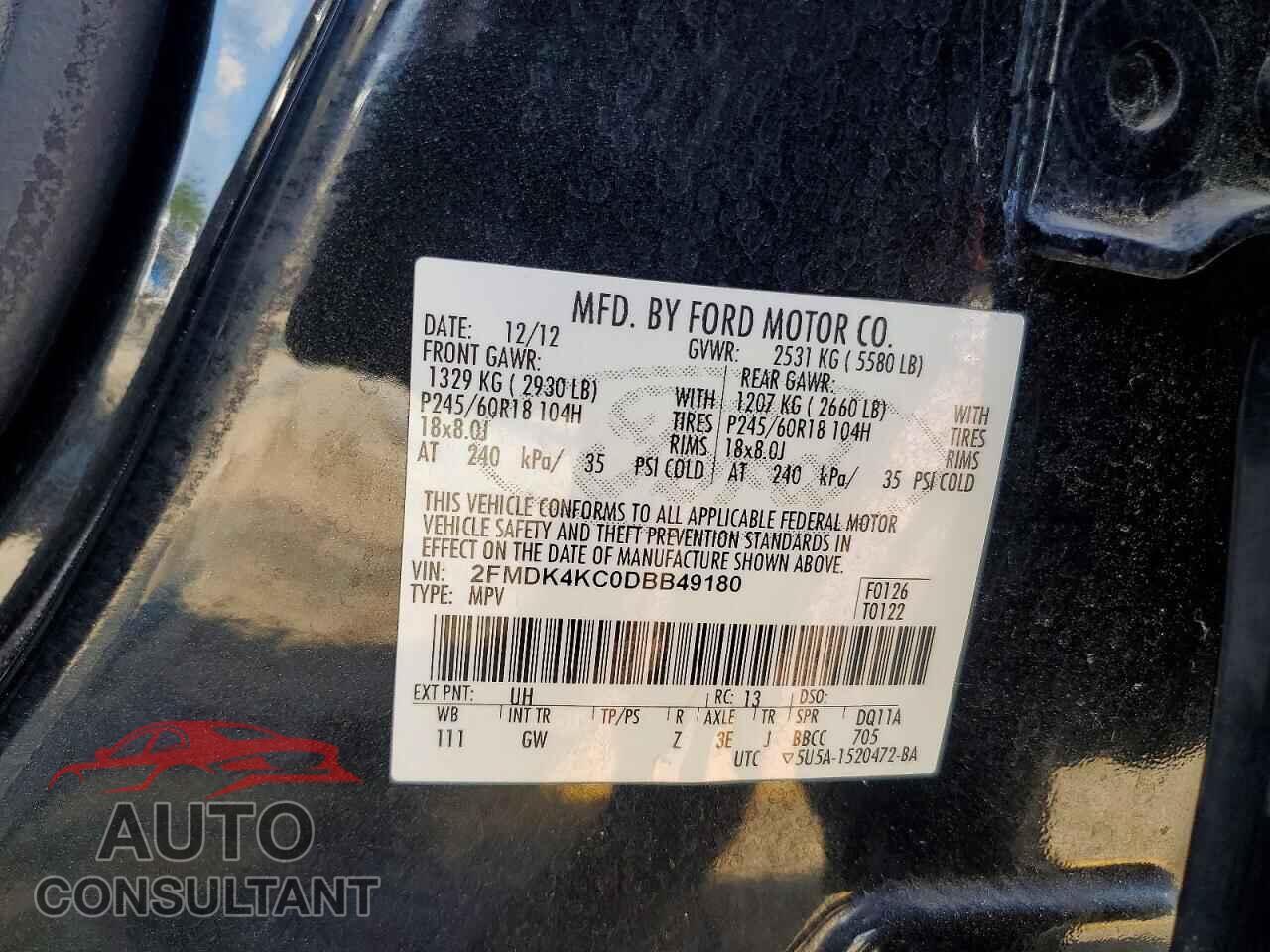 FORD EDGE 2013 - 2FMDK4KC0DBB49180