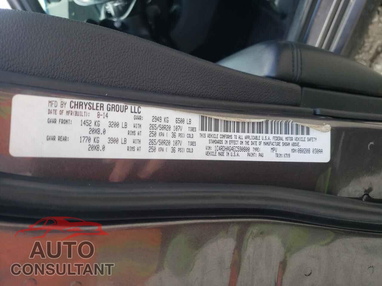 DODGE DURANGO 2014 - 1C4RDHAG4EC590800